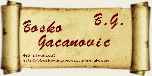Boško Gačanović vizit kartica